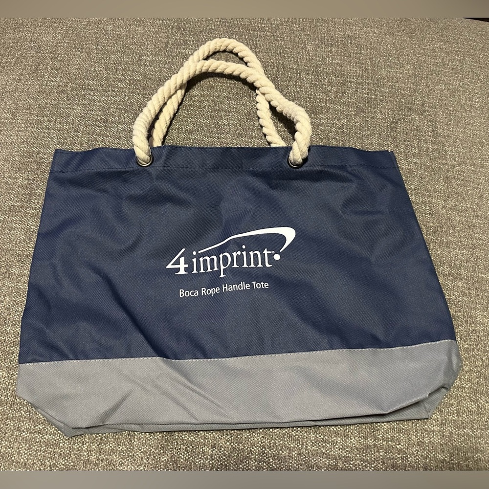4 Imprint Boca Rope Handle Tote Blue And Gray